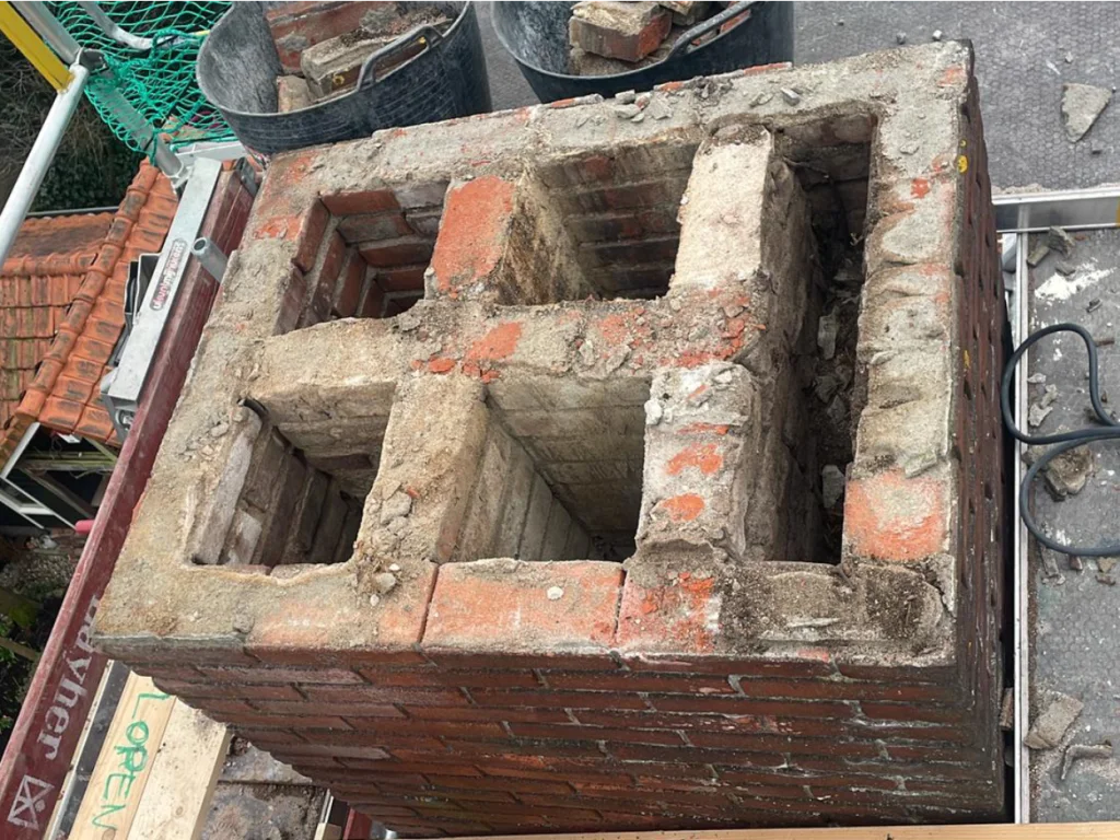 Chimney removal - View from above